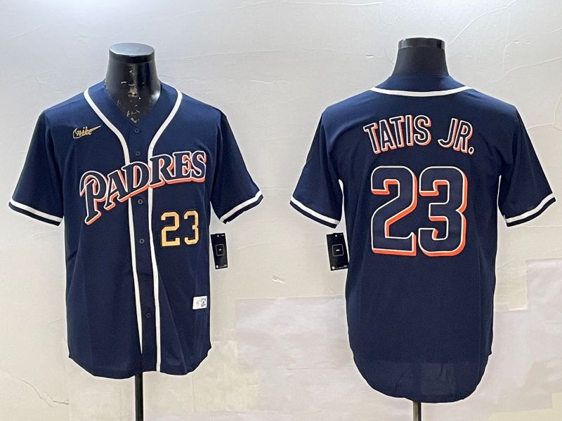Men San Diego Padres #23 Tatis jr Blue Throwback Game 2025 Nike MLB Jersey style 4